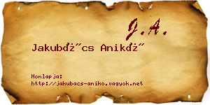 Jakubács Anikó névjegykártya