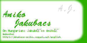 aniko jakubacs business card